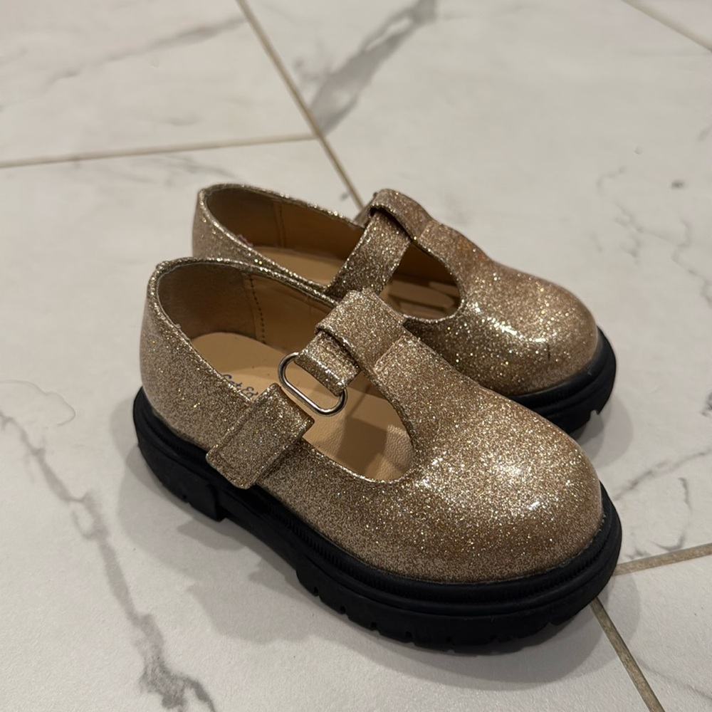 Gold Mary Jane Flats